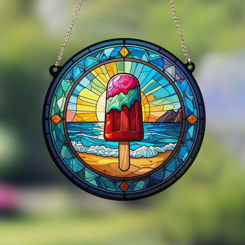 Ice Lolly Stained Glass Effect Suncatcher